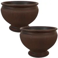 Sunnydaze Decor in Elizabeth Ribbed Urn Polyresin Planter - Rust