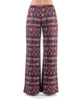 24seven Comfort Apparel Women's Elastic Waist Palazzo Pants