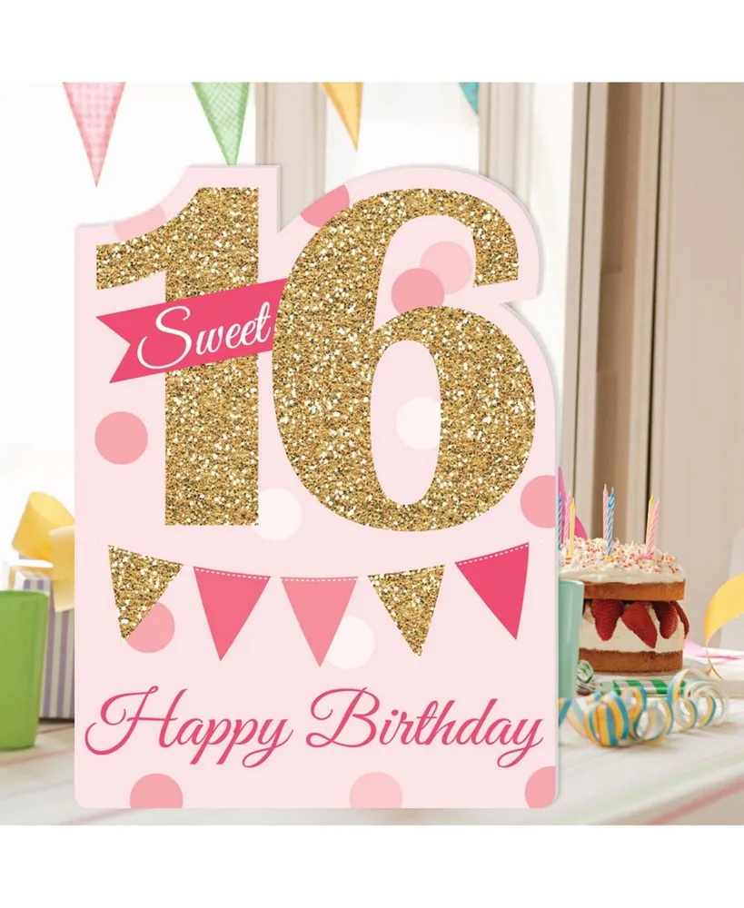 Sweet 16 - Happy 16th Birthday Giant Greeting Card - Big Shaped Jumborific Card