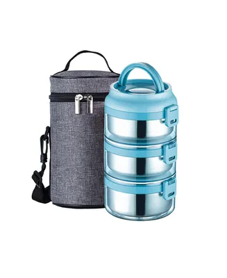 75OZ Stainless Steel Stackable Compartment Lunch Box With Lunch Bag