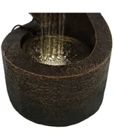 Sunnydaze Decor Winding Showers 13-Inch Indoor Tabletop Water Fountain - Led Light - Electric Submersible Pump with Adjustable Flow