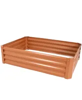 Sunnydaze Decor Powder-Coated Steel Rectangle Raised Garden Bed