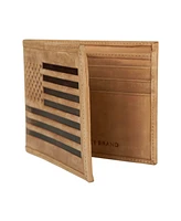 Lucky Brand Men's Flag Embossed Leather Bifold Wallet