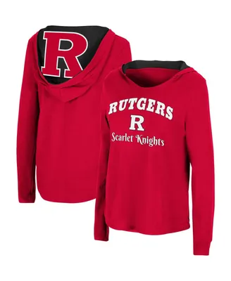 Women's Colosseum Scarlet Rutgers Knights Catalina Hoodie Long Sleeve T-shirt