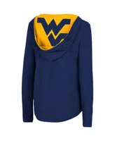 Women's Colosseum Navy West Virginia Mountaineers Catalina Hoodie Long Sleeve T-Shirt