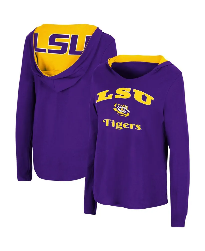 Women's Colosseum Purple Lsu Tigers Catalina Hoodie Long Sleeve T-Shirt