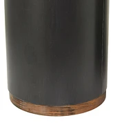 Rosemary Lane 21" and 19" Metal Rustic Accent Table with Brown Wood Top, Set of 2
