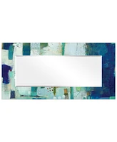 Empire Art Direct 'Crore I' Rectangular On Free Floating Printed Tempered Art Glass Beveled Mirror, 72" x 36"