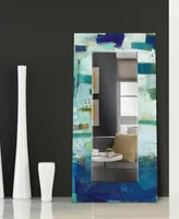 Empire Art Direct 'Crore I' Rectangular On Free Floating Printed Tempered Art Glass Beveled Mirror, 72" x 36"