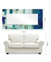 Empire Art Direct 'Crore I' Rectangular On Free Floating Printed Tempered Art Glass Beveled Mirror, 72" x 36"