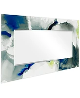 Empire Art Direct 'Ephemeral' Rectangular On Free Floating Printed Tempered Art Glass Beveled Mirror