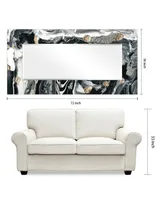 Empire Art Direct 'Ebony' Rectangular On Free Floating Printed Tempered Art Glass Beveled Mirror, 72" x 36" - Black, Gold