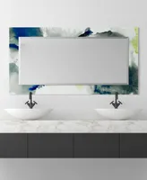 Empire Art Direct 'Ephemeral' Rectangular On Free Floating Printed Tempered Art Glass Beveled Mirror, 54" x 28"
