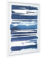 Empire Art Direct Cobalt Streaks 1 Textured Glitter Hand Painted Canvas Wall Art, 40" x 30"