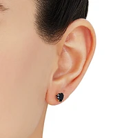 2-Pc. Set Onyx Heart Pendant Necklace & Matching Stud Earrings in 10k Gold