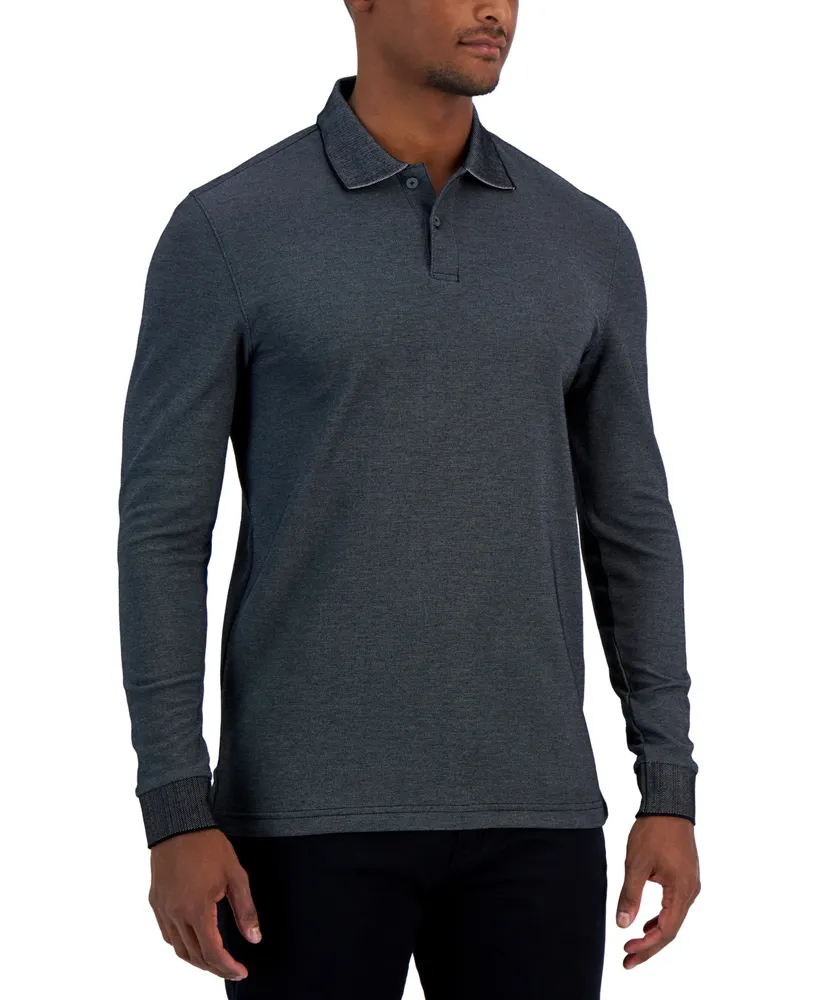 Alfani Men's Classic-Fit Solid Long-Sleeve Polo Shirt, Created for Macy's