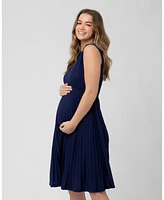 Ripe Maternity Knife Pleat Sleeveless Dress Blueprint