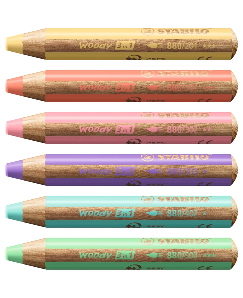 Stabilo Woody 3 in 1 with Sharpener 7 Piece Color Pastel Set