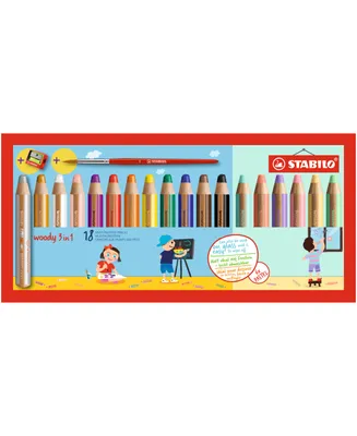 Stabilo Woody 3 in 1 with Sharpener 20 Piece Color Set