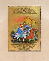 Designocracy Icon Flight to Egypt Wall Art on Wood 8"