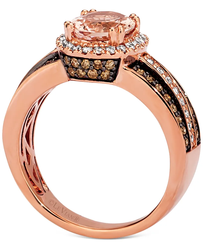 Le Vian Peach Morganite (1-1/3 ct.-t.w.) & Diamond (5/8 ct. t.w.) Ring 14k Rose Gold (Also Available White or Yellow Gold)