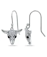 Giani Bernini Cubic Zirconia Pave Steer Head Drop Earrings in Sterling Silver