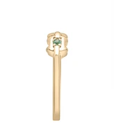 Macy's Emerald (1/10 ct.t.w) 3-Stone Fashion Ring in 14K Gold Plated Over Sterling Silver