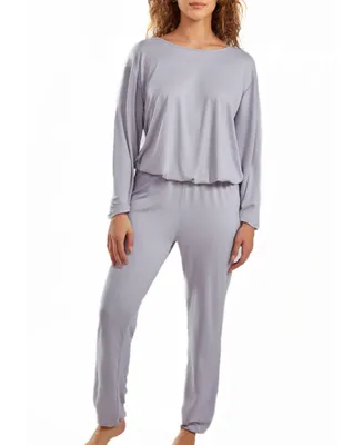 iCollection Women's Jewel Modal Jogger Pajama Sleep Pant Set Ultra Soft Cozy Style, 2 Piece