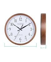 La Crosse Technology 404-50447-Int 12.8" Atomic Hard Wood Walnut Analog Wall Clock