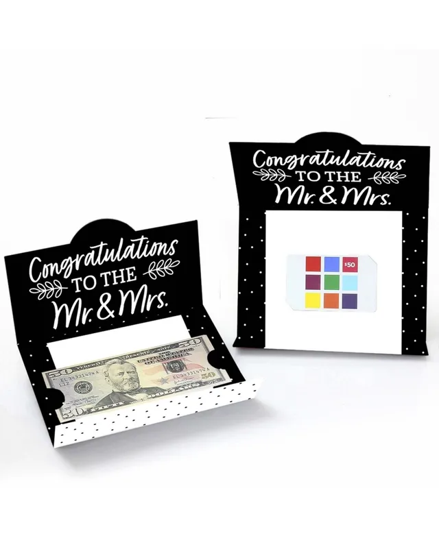 Big Dot of Happiness Mr. & Mrs. - Black & White Wedding Money