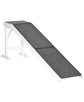 Pet Bed Ramp w/ Non-Slip Carpet Top Platform Older Dogs