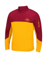 Men's Colosseum Cardinal, Gold Iowa State Cyclones Triple Dog Dare Quarter-Zip Jacket