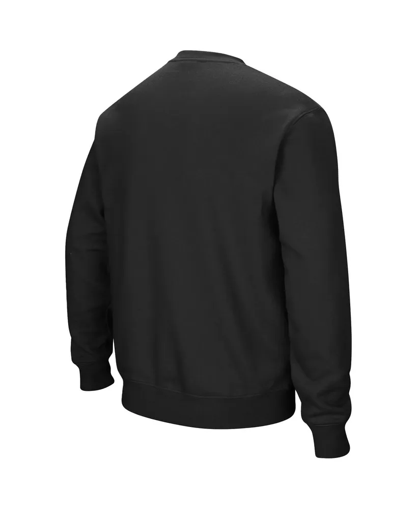 Men's Colosseum Black Oklahoma State Cowboys Team Arch & Logo Tackle Twill Pullover Sweatshirt