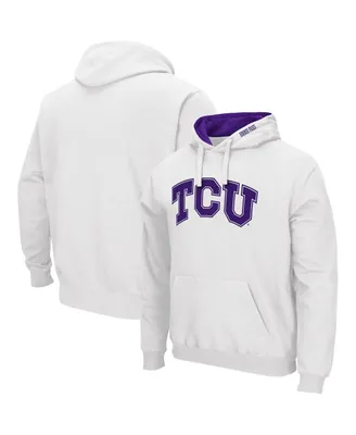 Men's Colosseum White Tcu Horned Frogs Arch & Logo 3.0 Pullover Hoodie