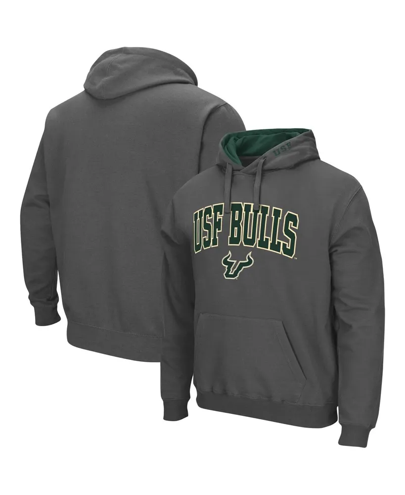 Men's Colosseum Charcoal South Florida Bulls Arch and Logo Pullover Hoodie