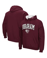 Men's Colosseum Maroon Fordham Rams Arch and Logo Pullover Hoodie