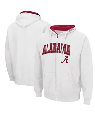 Men's Colosseum White Alabama Crimson Tide Arch and Logo 3.0 Full-Zip Hoodie
