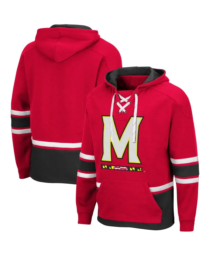 Men's Colosseum Red Maryland Terrapins Lace Up 3.0 Pullover Hoodie