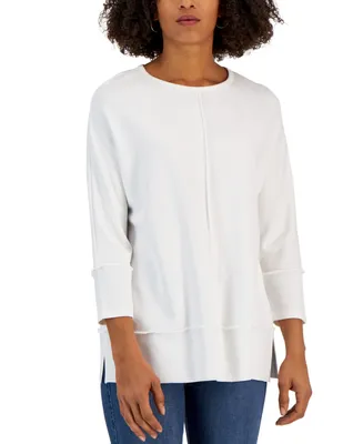 Jones New York Women's Serenity Knit 3/4 Sleeve Tunic Top