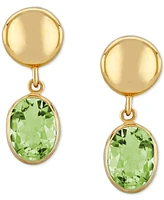 Blue Topaz Disc Drop Earrings (3-1/5 ct. t.w.) in 14k Gold (Also in Peridot)