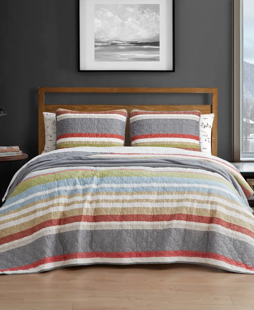 Eddie Bauer Ladder Stripe Reversible 2-Piece Twin Quilt Set