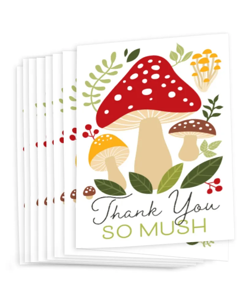 Wild Mushrooms - Red Toadstool Party Thank You Cards (8 count)