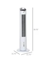 Homcom Portable Oscillation Standing Floor Fan w/ Ice Box, Humidifier, White