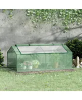 Outsunny Mini Greenhouse Portable Hot House w/ Windows, 71"x36"x28" Green