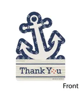 Ahoy - Nautical - Shaped Thank You Cards with Envelopes - 12 Ct