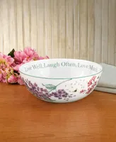 Lenox Dinnerware, Butterfly Meadow Serving Bowl Live Well, Laugh Often