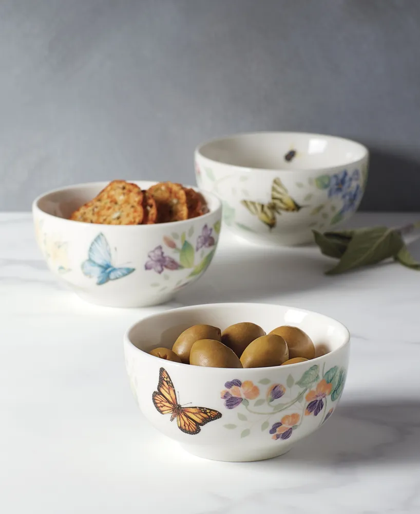 Lenox Butterfly Meadow Kitchen Mini Bowl Set/3, Created for Macy's - White With Multi