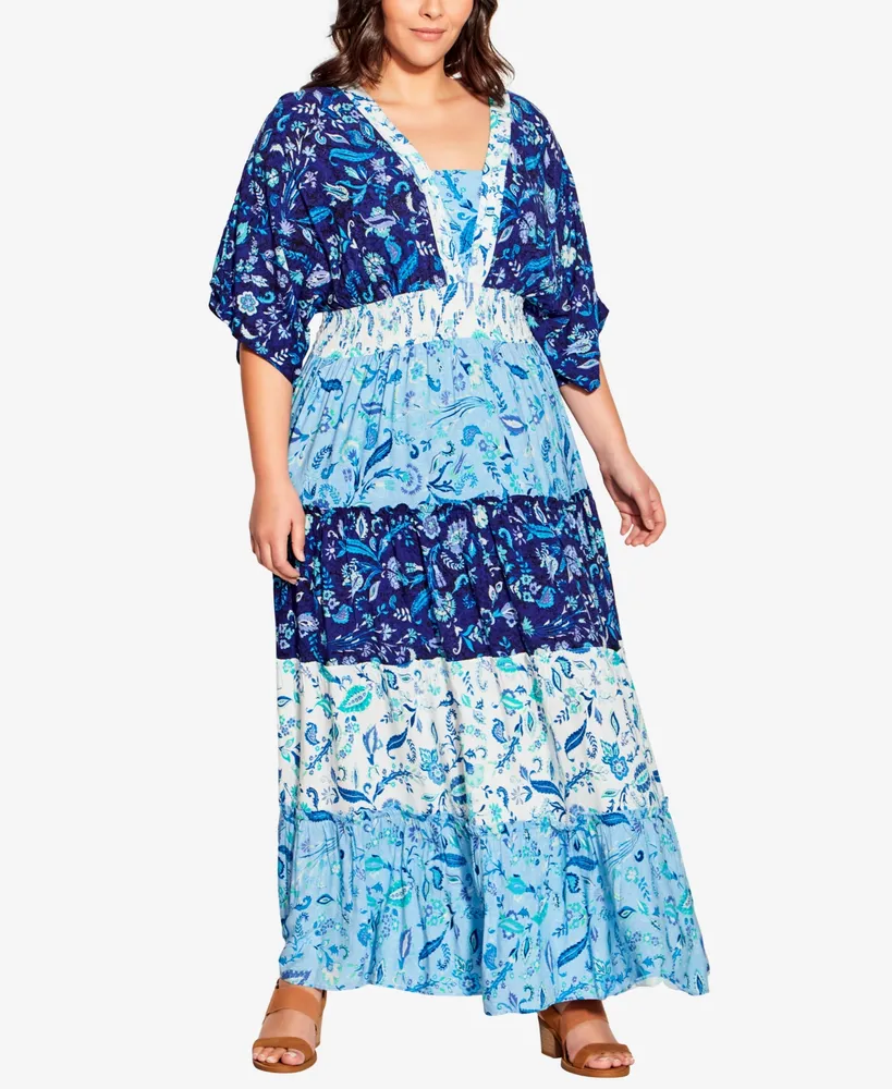 Avenue Plus Size Daisy Tiered Maxi Dress