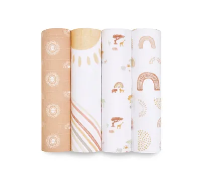 aden by aden + anais Baby Girls Keep Rising Swaddle Blankets, Pack of 4