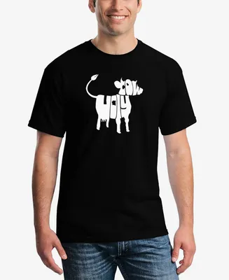 La Pop Art Men's Holy Cow Word Short Sleeve T-shirt